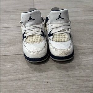 Jordan Kids White and Navy Sneakers